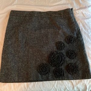 Ann Taylor Loft Tweed Skirt with Ruffles Flowers - Size 10